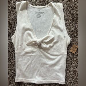 Aerie Cream Tie-Front Tank Top-Brand New